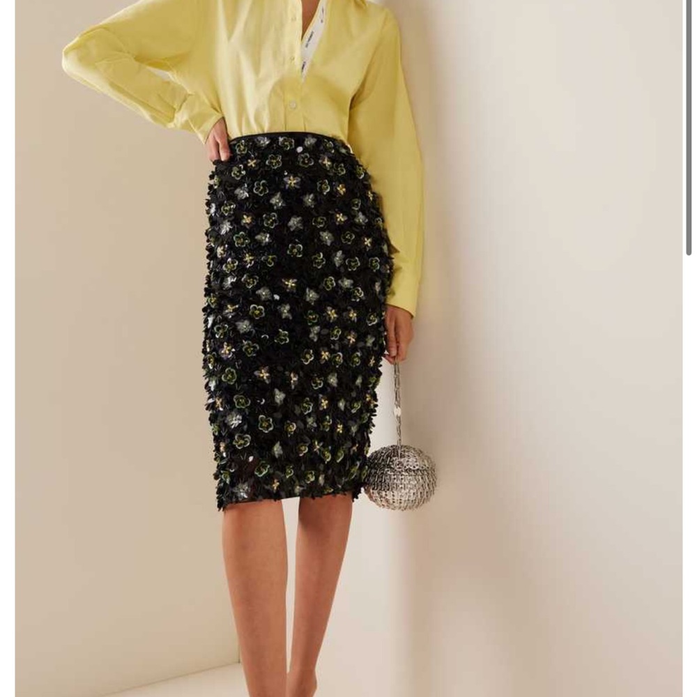 NWT Des Phemmes Embellished viscose georgette midi skirt